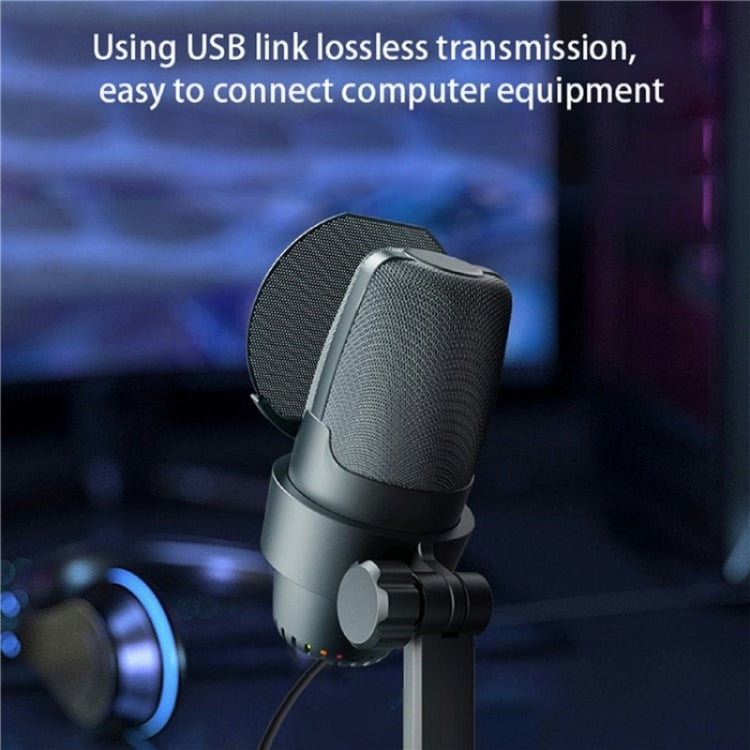 ME9 USB Microphone ENC Noise Reduction Desktop Microphone With RGB Light(White) - Microphone by buy2fix | Online Shopping UK | buy2fix