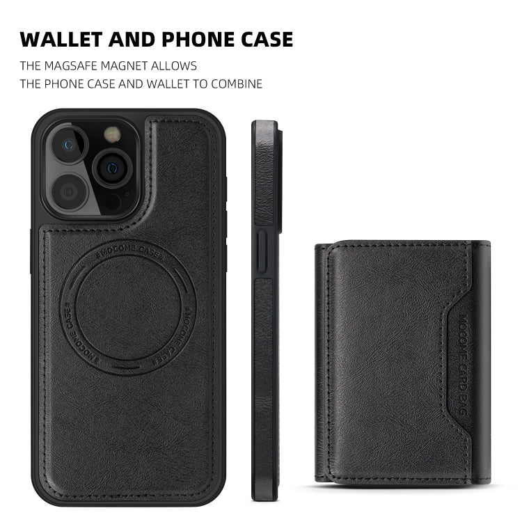 For iPhone 16 Pro Shield Multi-functional MagSafe Card Bag Phone Case(Black) - iPhone 16 Pro Cases by buy2fix | Online Shopping UK | buy2fix