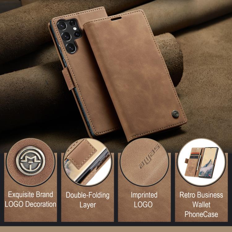 For Samsung Galaxy S25 Ultra 5G CaseMe 013 Multifunctional Horizontal Flip Leather Phone Case(Brown) - Galaxy S25 Ultra 5G Cases by CaseMe | Online Shopping UK | buy2fix