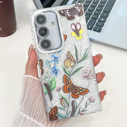 For Samsung Galaxy S25+ 5G Electroplating Flowers Plants Texture TPU Phone Case(Butterfly Love Flower FL17) - Galaxy S25+ 5G Cases by buy2fix | Online Shopping UK | buy2fix