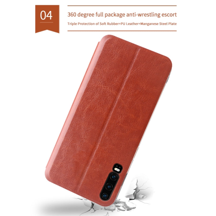 For Huawei P30 MOFI Rui Series Classical Leather Flip Leather Case With Bracket Embedded Steel Plate All-inclusive(Red) - Huawei Cases by MOFI | Online Shopping UK | buy2fix