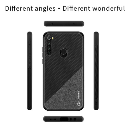 For Xiaomi RedMi Note 8 PINWUYO Rong Series  Shockproof PC + TPU+ Chemical Fiber Cloth Protective Cover(Brown) - Xiaomi Cases by buy2fix | Online Shopping UK | buy2fix