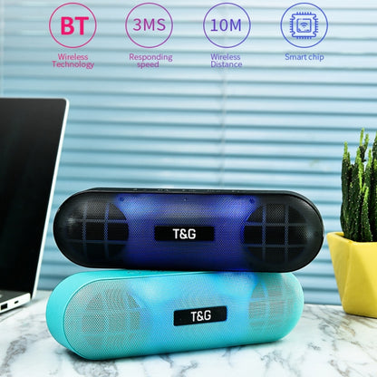 T&G TG148 Portable Stereo Audio Super Bass LED Lantern Pill Wireless Bluetooth Speaker(Black) - Desktop Speaker by T&G | Online Shopping UK | buy2fix