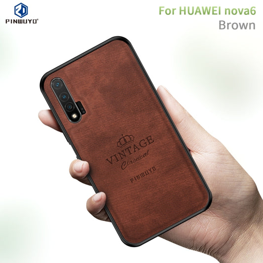 For Huawei Nova 6 PINWUYO Zun Series PC + TPU + Skin Waterproof And Anti-fall All-inclusive Protective Shell(Brown) - Galaxy Phone Cases by PINWUYO | Online Shopping UK | buy2fix