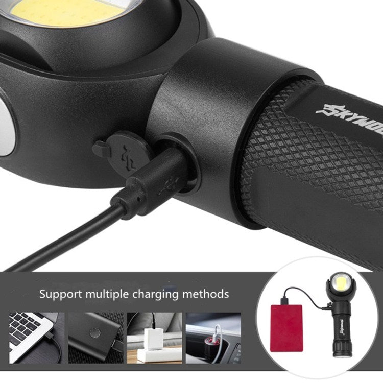 SKYWOLFEYE  Lamp Head 360 Degree Rotation USB Rechargeable LED Glare Flashlight With Magnet COB Work Light, Style:Without Battery - LED Flashlight by buy2fix | Online Shopping UK | buy2fix