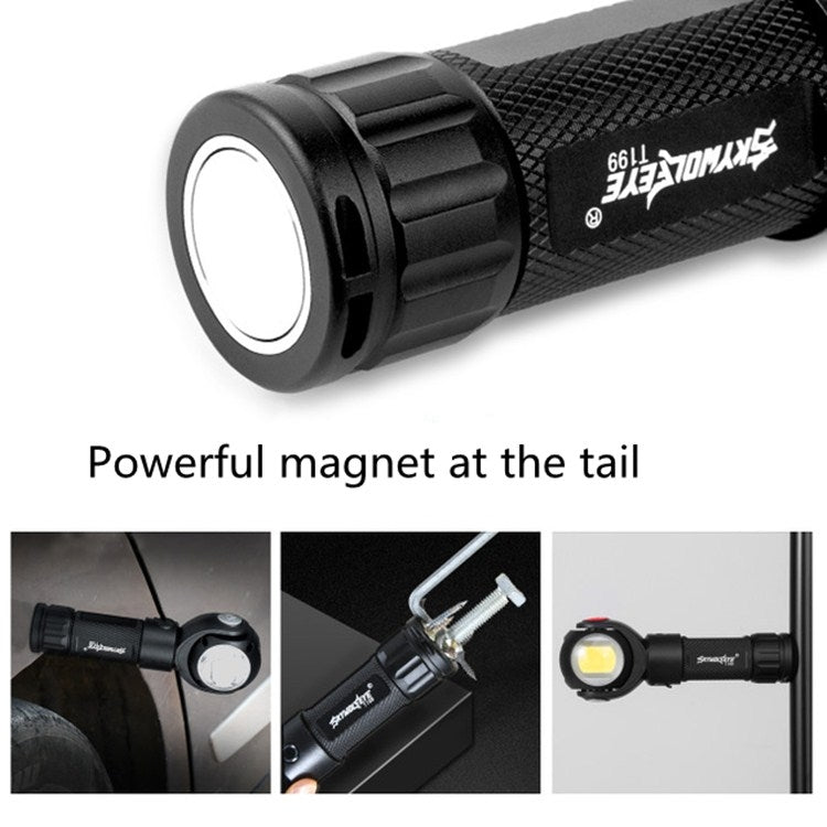 SKYWOLFEYE  Lamp Head 360 Degree Rotation USB Rechargeable LED Glare Flashlight With Magnet COB Work Light, Style:With An 26650 Battery - LED Flashlight by buy2fix | Online Shopping UK | buy2fix
