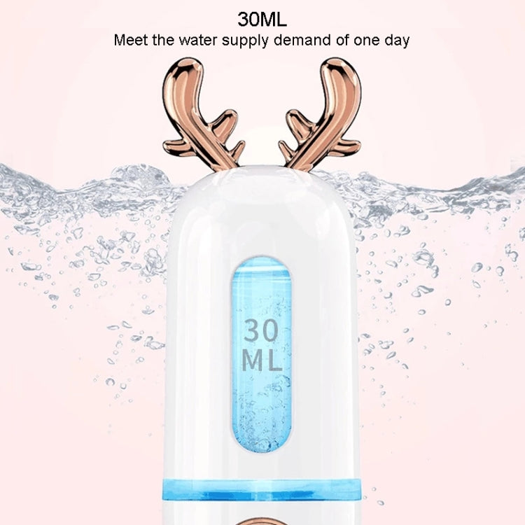 Facial Steamer Nano Spray Water Replenishing Instrument Portable Cold Spray Machine Charging Beauty Instrument Automatic Alcohol Sprayer, Style:Cute Deer(Pink) - Beauty Instrument by buy2fix | Online Shopping UK | buy2fix