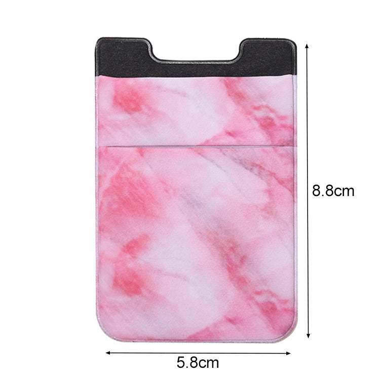 Marble Pattern Road Stretch Phone Back Plastic Card Holder Sticky Phone Clip(Red) - Card & Passport Bags by buy2fix | Online Shopping UK | buy2fix