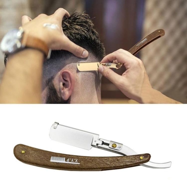 Manual Razor Folding Wooden Handle Men's Razor, Color:Silver - Manual Razor by buy2fix | Online Shopping UK | buy2fix