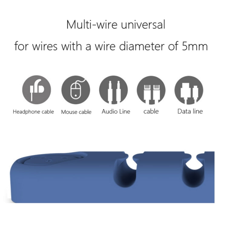 5 PCS 4 Holes Bear Silicone Desktop Data Cable Organizing And Fixing Device(Dark Green) - Cable Organizer by buy2fix | Online Shopping UK | buy2fix