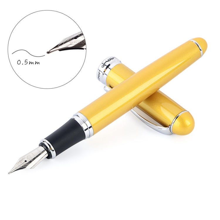 X750 Stationery Stainless Steel Fountain Pen Medium Nib Ink Pens School Oiifice Gift, Nib Size:0.5mm(Gold) - Fountain Pens by buy2fix | Online Shopping UK | buy2fix