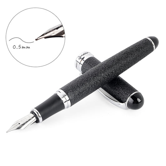 X750 Stationery Stainless Steel Fountain Pen Medium Nib Ink Pens School Oiifice Gift, Nib Size:0.5mm(Black Pattern) - Fountain Pens by buy2fix | Online Shopping UK | buy2fix