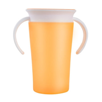 360 Degrees Rotated Baby Learning Drinking Cup With Double Handle Flip(Yellow) - Cups & Silicone Nipple by buy2fix | Online Shopping UK | buy2fix