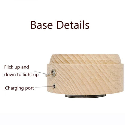 Girl Bedside Lamp Crystal Ball Wooden Base Music Box Charging Glow Rotating Night Light, Random Music(Deer) - Novelty Lighting by buy2fix | Online Shopping UK | buy2fix