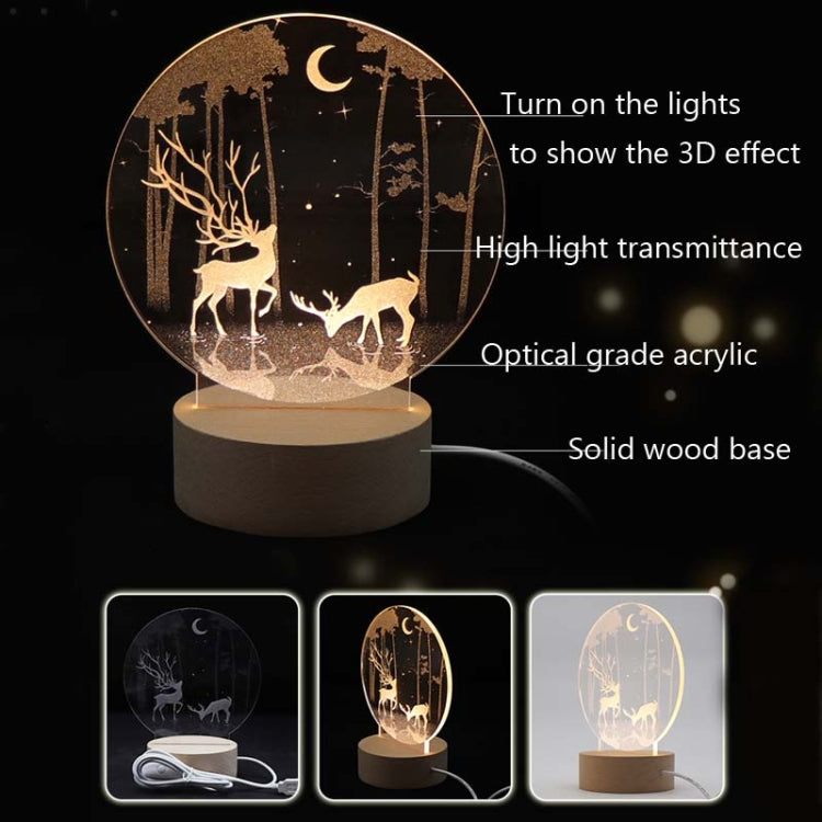 3D Atmosphere Decorative Light Acrylic Inner Carved LED Night Light Creative Girl Table Lamp(Stars And Moon) - Novelty Lighting by buy2fix | Online Shopping UK | buy2fix