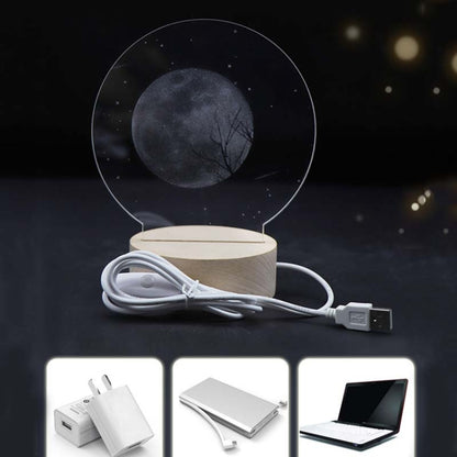 3D Atmosphere Decorative Light Acrylic Inner Carved LED Night Light Creative Girl Table Lamp(Stars And Moon) - Novelty Lighting by buy2fix | Online Shopping UK | buy2fix