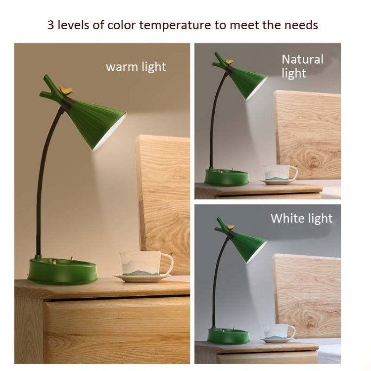 GIVELONG Forest Bird LED Touch Usb Table Lamp With Mobile Phone Holder Bedroom Bedside Night Light(GL362-3 Blue) - Bedside Light by buy2fix | Online Shopping UK | buy2fix