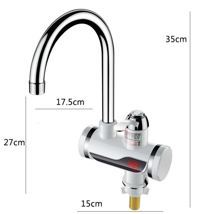 Kitchen Instant Electric Hot Water Faucet Hot & Cold Water Heater CN Plug Specification: Digital Leakage Protection Lower Water Inlet - Faucets & Accessories by buy2fix | Online Shopping UK | buy2fix