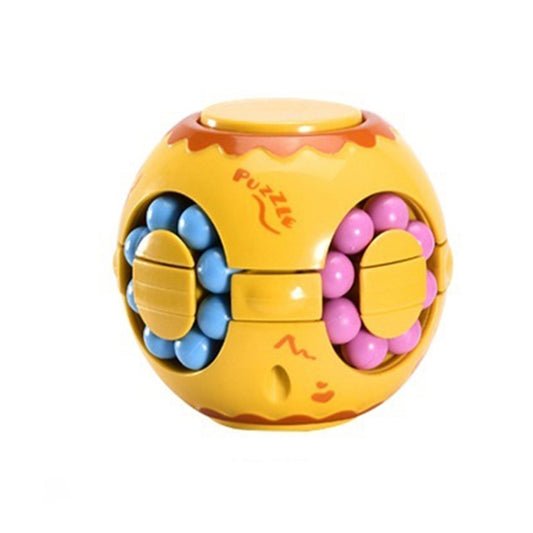 3 PCS Finger Magic Bean Magic Cube Toy Children Intelligence Fingertip Spinning Top(Yellow) - Magic Cubes by buy2fix | Online Shopping UK | buy2fix