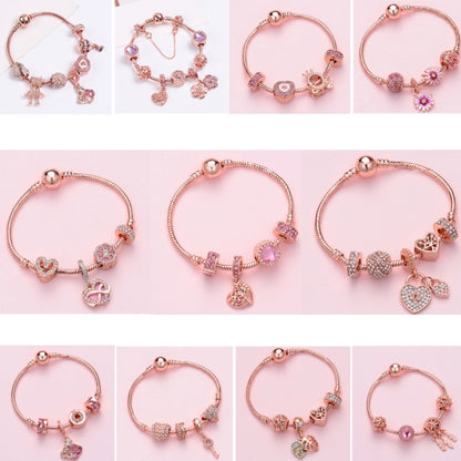 SL130 20cm Women Rose Gold Beaded Bracelet - Bracelets by buy2fix | Online Shopping UK | buy2fix