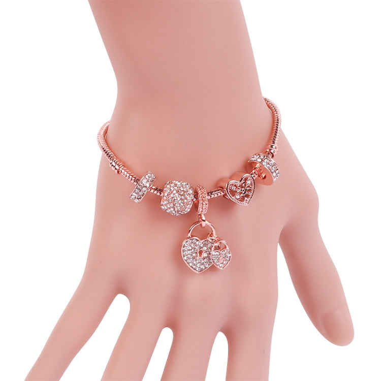 SL133 18cm Women Rose Gold Beaded Bracelet - Bracelets by buy2fix | Online Shopping UK | buy2fix