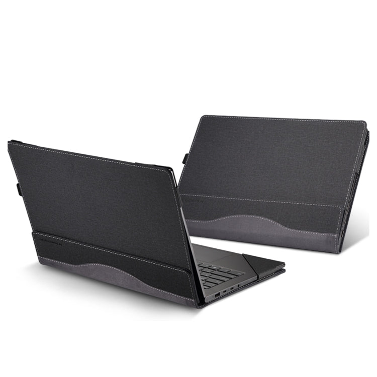 For Samsung Galaxy Book 4 Pro 14 Inch Leather Laptop Anti-Fall Protective Case(Black) - 14.1 inch by buy2fix | Online Shopping UK | buy2fix