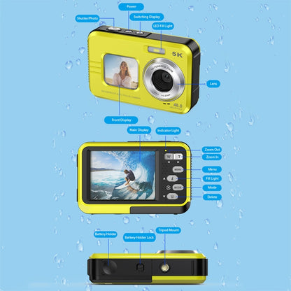 WDC901 3.5m Waterproof 48MP HD Dual Screen Outdoor Sports Digital Camera US Plug(Blue) - Children Cameras by buy2fix | Online Shopping UK | buy2fix