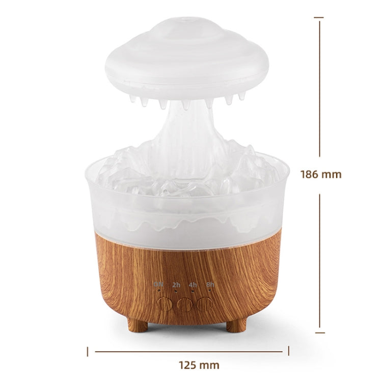 V50 Desktop Colorful Night Light Humidifier Wood Grain Water Drop Aroma Diffuser, Spec: AU Plug(White) - Air Purifiers & Accessories by buy2fix | Online Shopping UK | buy2fix