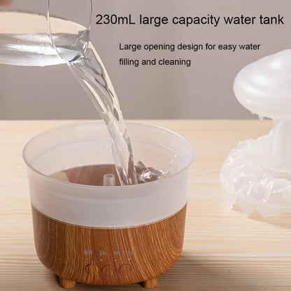 V50 Desktop Colorful Night Light Humidifier Wood Grain Water Drop Aroma Diffuser, Spec: EU Plug(White) - Air Purifiers & Accessories by buy2fix | Online Shopping UK | buy2fix