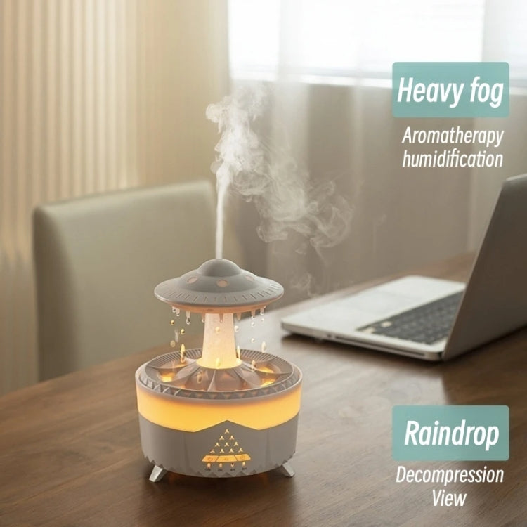 UFO Water Drop Aromatherapy Humidifier Desktop Remote Control Diffuser, Plug: EU Plug(Black) - Air Purifiers & Accessories by buy2fix | Online Shopping UK | buy2fix