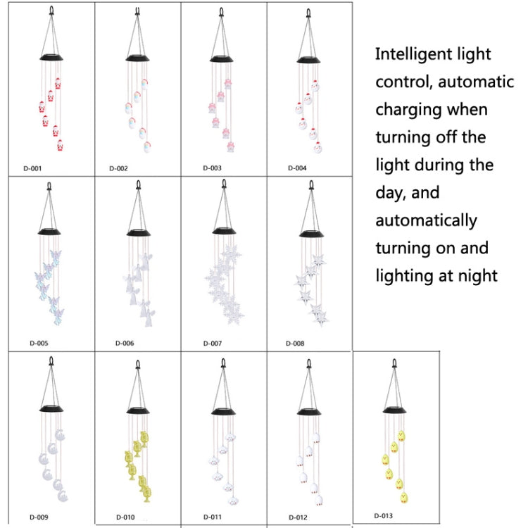 Solar Christmas Wind Chime Lights Outdoor Waterproof Colorful Decoration(D-007) - Christmas Decoration Lamps by buy2fix | Online Shopping UK | buy2fix