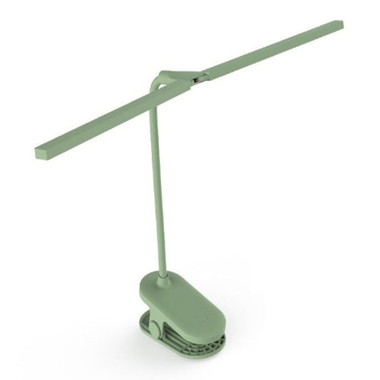 TD5 Double Lamp Head USB Desktop Clip Table Lamp,Style: Rechargeable Version (Green) - Desk Lamps by buy2fix | Online Shopping UK | buy2fix