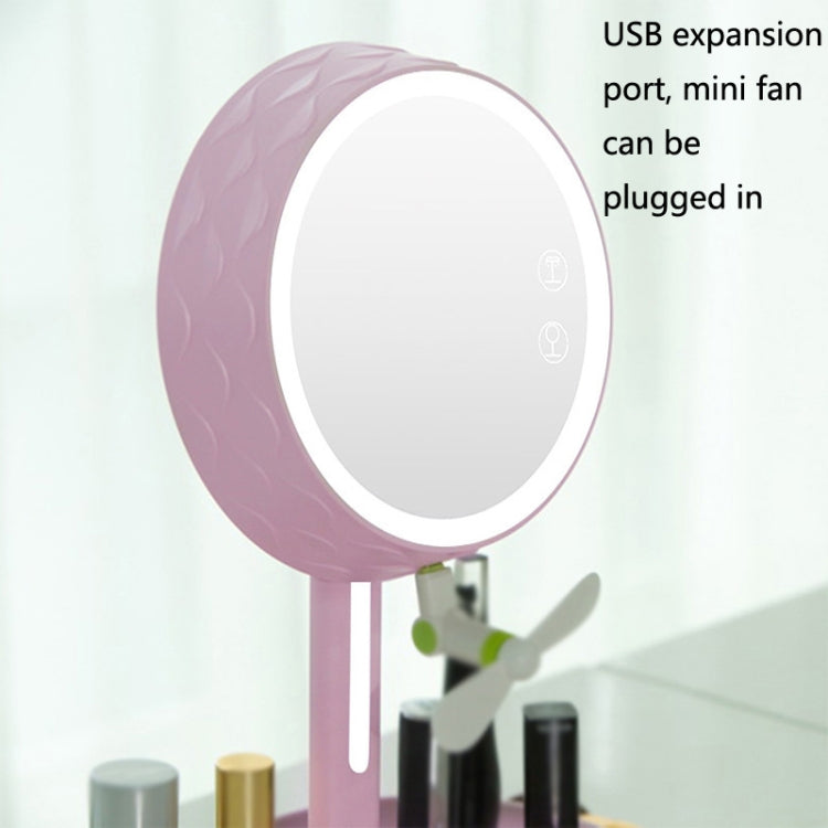 GJ-101 Home LED Desktop USB Makeup Mirror(Pink) - Mirror by buy2fix | Online Shopping UK | buy2fix