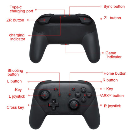 L-0326 Wireless Gamepad For Switch Pro,Style: Black - Gamepads by buy2fix | Online Shopping UK | buy2fix