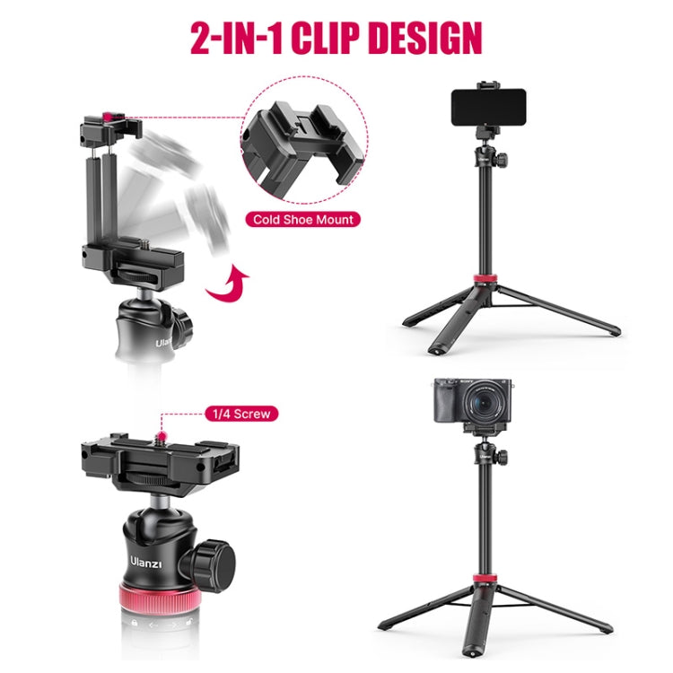 Ulanzi MT-44 42 inch Tripod With Phone Mount Holder( Black) - Stand by Ulanzi | Online Shopping UK | buy2fix