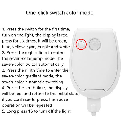 Hanging LED Toilet Light Intelligent Automatic Human Body Induction Light(RGB Multicolor) - Sensor LED Lights by buy2fix | Online Shopping UK | buy2fix
