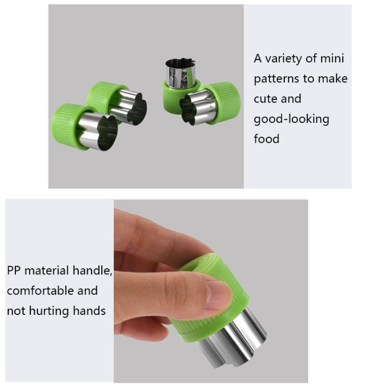 0-98 12 in 1 Kitchen Stainless Steel Flower Cutter(Green) - Cutter & Peeler by buy2fix | Online Shopping UK | buy2fix