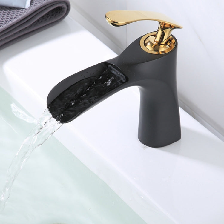 Washbasin All Copper Diamond Hot And Cold Water Faucet(Black Gold) - Faucets & Accessories by buy2fix | Online Shopping UK | buy2fix