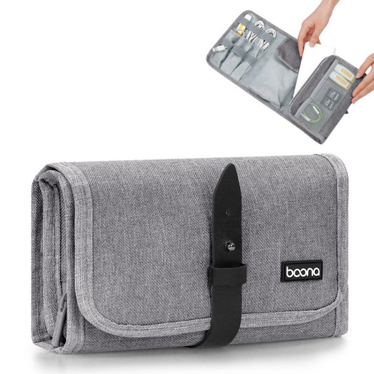 Baona BN-A003 Multifunctional Folding Data Cable Protection Bag(Grey) - Digital Storage Bag by Baona | Online Shopping UK | buy2fix