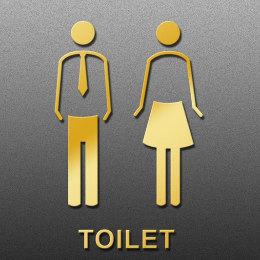 19 x 14cm Personalized Restroom Sign WC Sign Toilet Sign,Style: Tie-Golden Public - Ornaments by buy2fix | Online Shopping UK | buy2fix