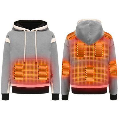 USB Smart Electric Heating Warming Thickened Hooded Sweatshirt, Size: M(Grey) - Hoodie by buy2fix | Online Shopping UK | buy2fix
