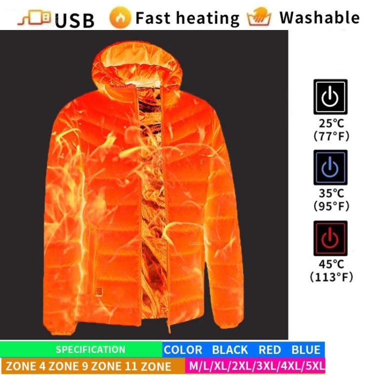 11 Zone Double Control Blue USB Winter Electric Heated Jacket Warm Thermal Jacket, Size: S - Down Jackets by buy2fix | Online Shopping UK | buy2fix