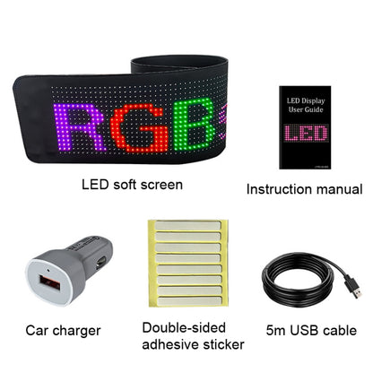 S3264RGB 390x187mm Car LED Flexible Display Cell Phone APP Control Bluetooth Connection - Car Monitor by buy2fix | Online Shopping UK | buy2fix