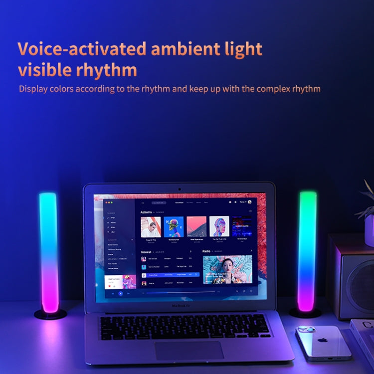RGB Sound-controlled Rhythmic Response Lights Music Ambient LED Pick-up Lights Charging(Upgrade+APP Black) - Novelty Lighting by buy2fix | Online Shopping UK | buy2fix