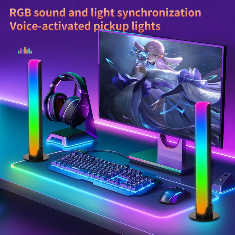 RGB Sound-controlled Rhythmic Response Lights Music Ambient LED Pick-up Lights Charging(Upgrade+APP Black) - Novelty Lighting by buy2fix | Online Shopping UK | buy2fix