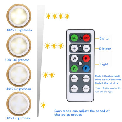 Ambience Pat Light Bedside Eye Protection Night Light, Color: White Light Battery(6pcs With 2 Remote Control) - Novelty Lighting by buy2fix | Online Shopping UK | buy2fix