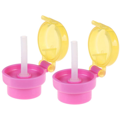 2pcs CJ07205 Baby Straw Lids Portable Drinking Straw Lids for Children(Pink) - Drinking Tools by buy2fix | Online Shopping UK | buy2fix