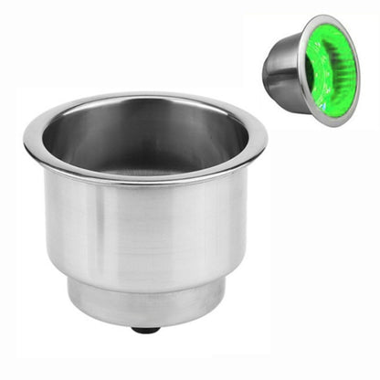 15LED Stainless Steel Cup Holder Yacht RV Modification(Green) - Marine Accessories & Parts by buy2fix | Online Shopping UK | buy2fix