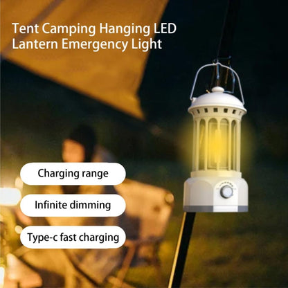 Rechargeable COB Portable Outdoor Camping Lamp Atmosphere Tent Lamp Retro Lamp, Size: Small Beige - Camping Lighting by buy2fix | Online Shopping UK | buy2fix