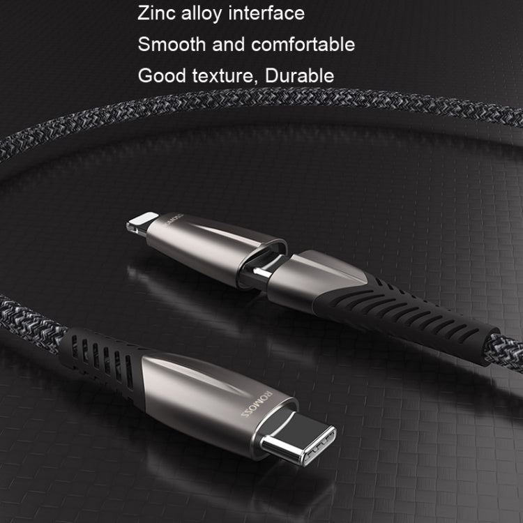 ROMOSS CB40B PD Fast Charging Cable Type-C / USB-C To Type-C/ USB-C / 8 Pin Data Cable, Size: 1m(Black) - Multifunctional Cable by ROMOSS | Online Shopping UK | buy2fix